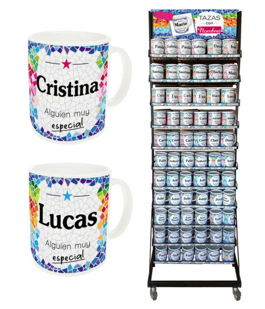 Expositor extra grande tazas con nombre "Trencadís"